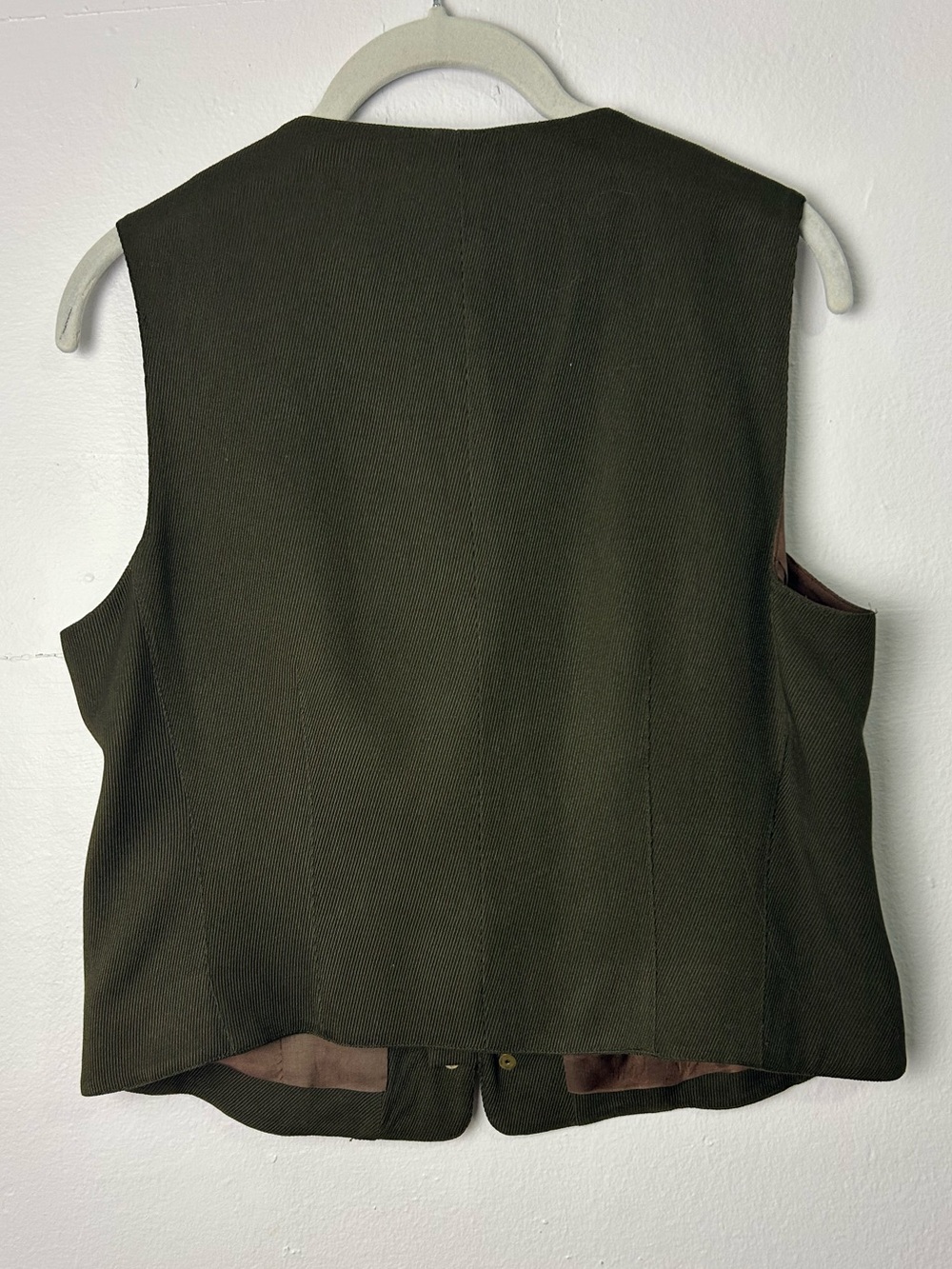 My Clothes Vtg Silk Vest Green Size S Quite luxury Old Money capsule staple - Picture 3 of 13